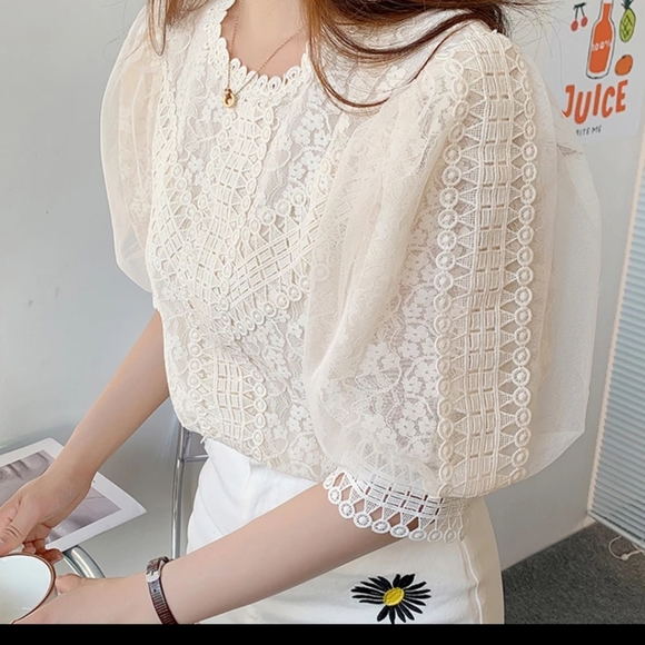 NWOT Gorgeous Lace Blouse - Picture 4 of 7